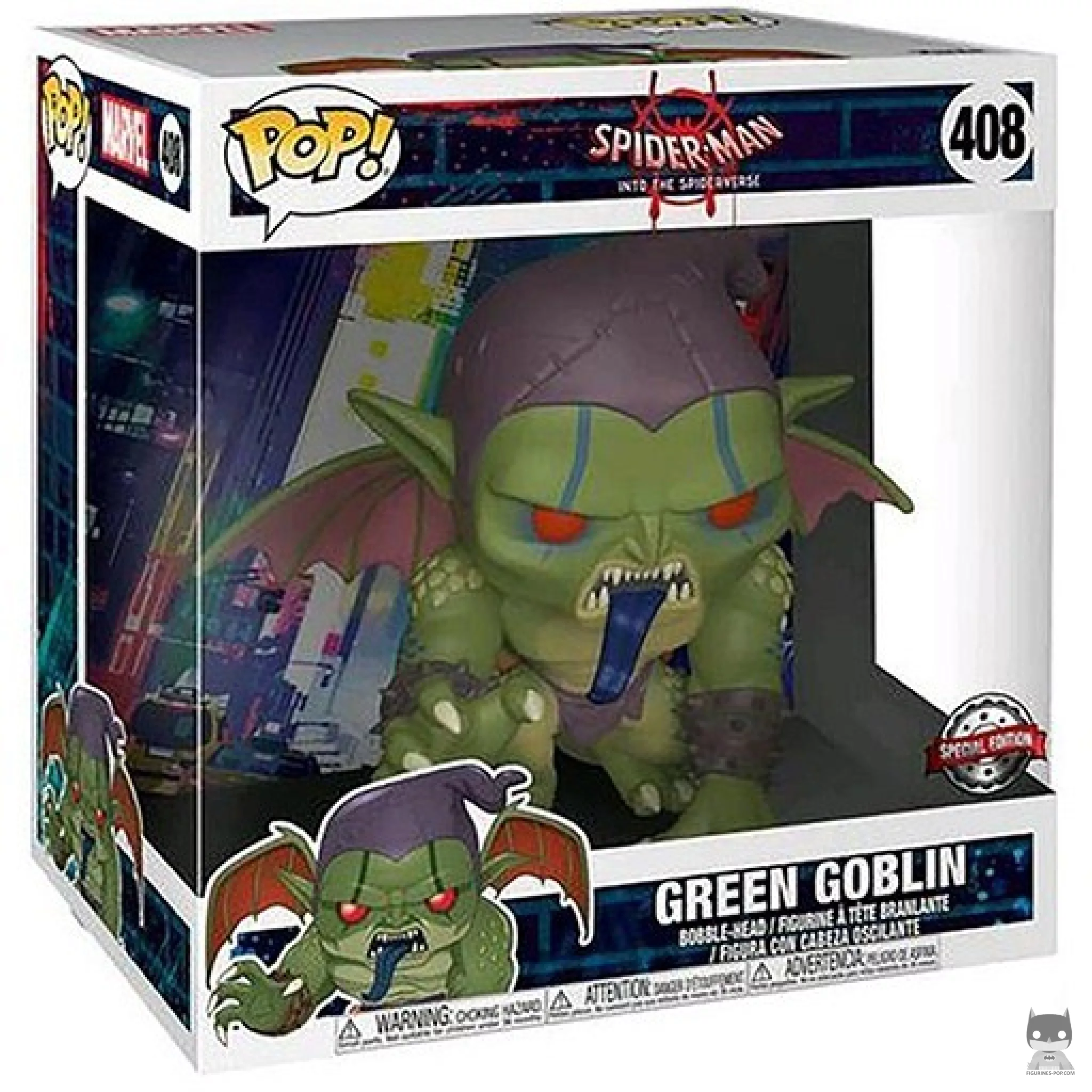 Figurine Funko POP Green Goblin dans le Spider-Verse (Supersized) avec boîte