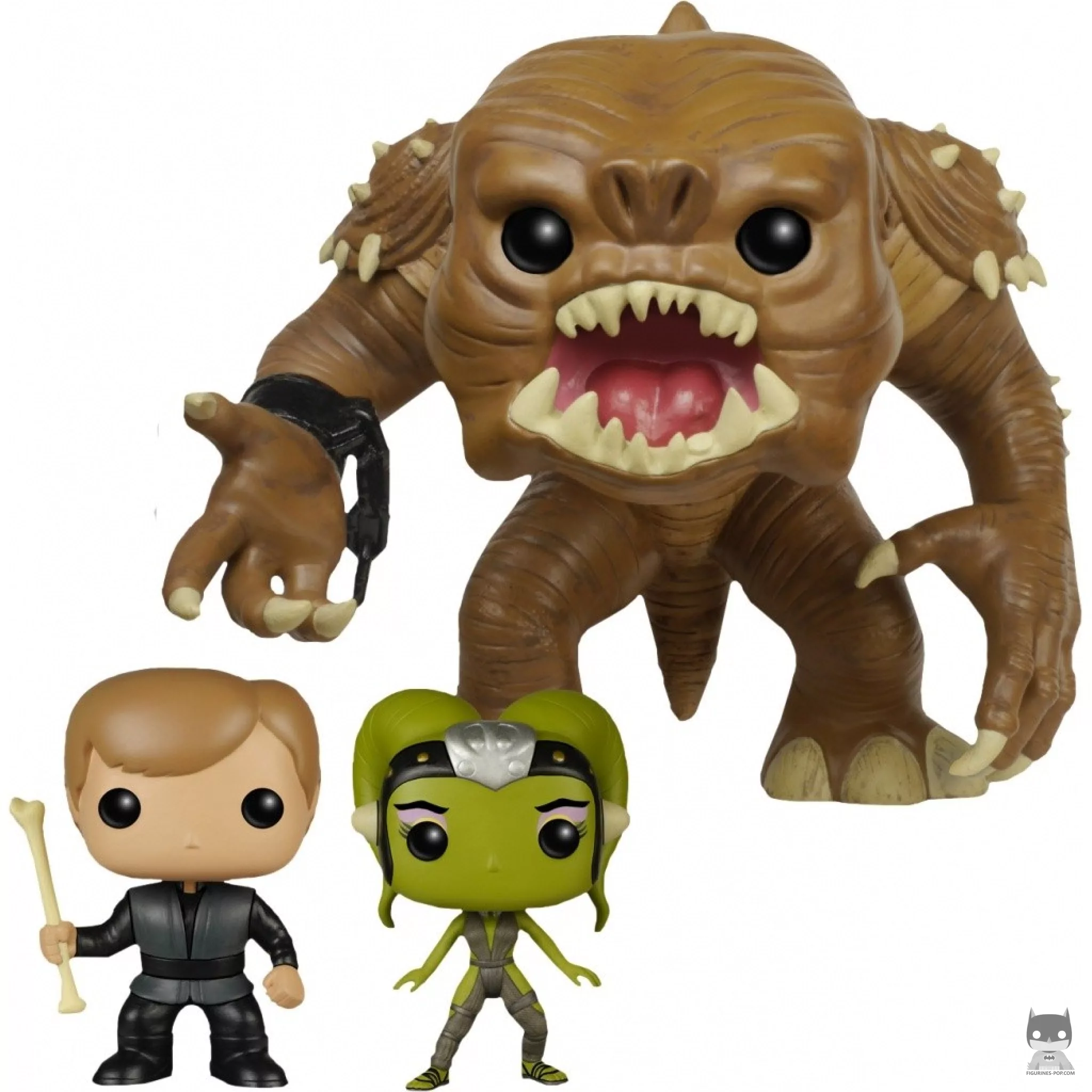 Figurine Funko POP Rancor avec Luke Skywalker & Oola Esclave (Supersized) (Star Wars : Episode I, La Menace Fantôme)