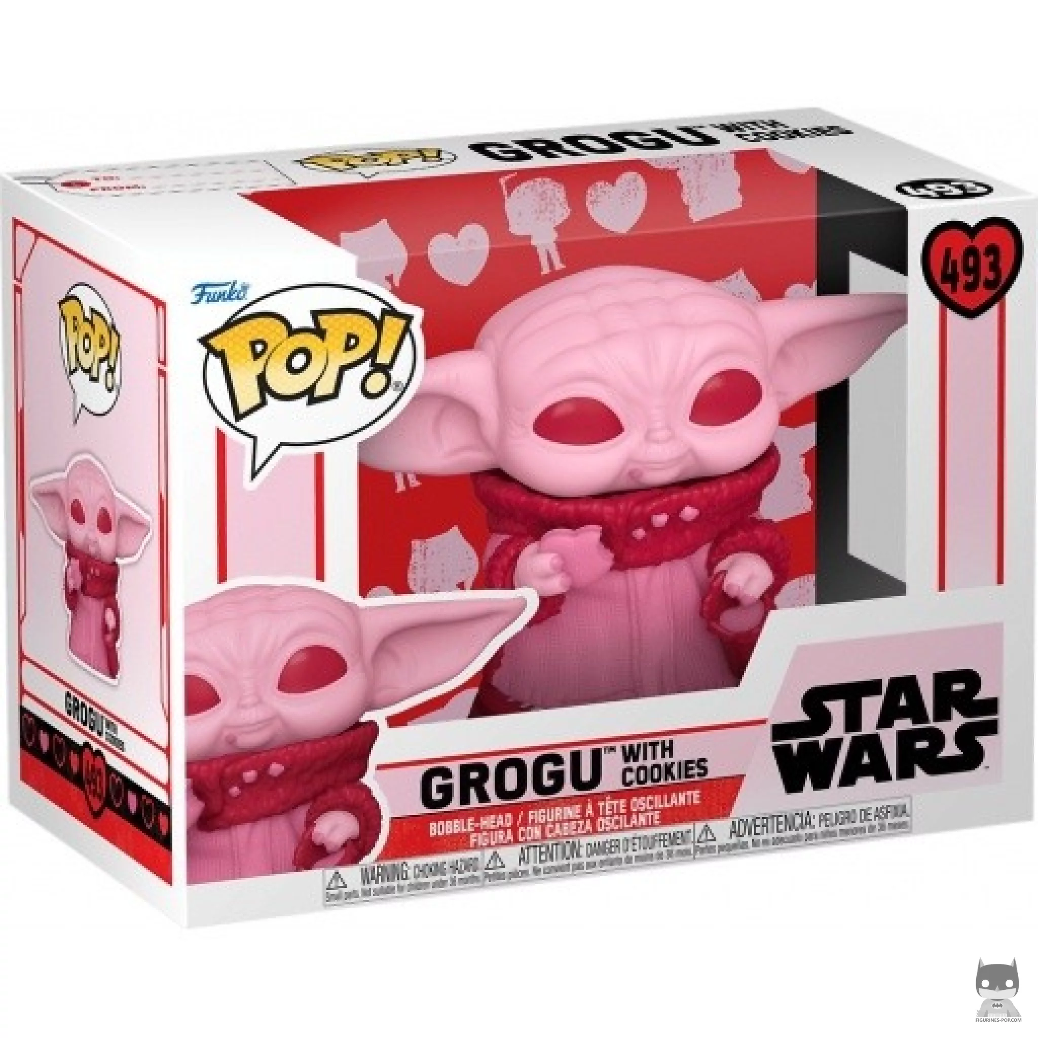 Figurine Funko POP Grogu avec Cookies (Rose) avec boîte