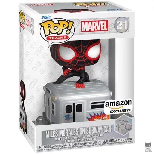 Figurine Funko POP Miles Morales sur un Wagon de Métro (Amazon)