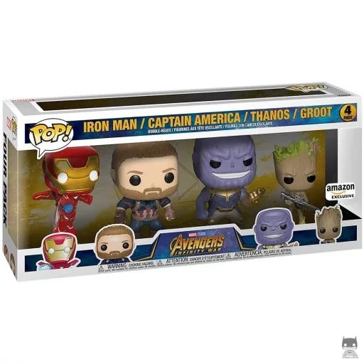 Figurine Funko POP Iron Man, Captain America, Thanos & Groot (Multipack)