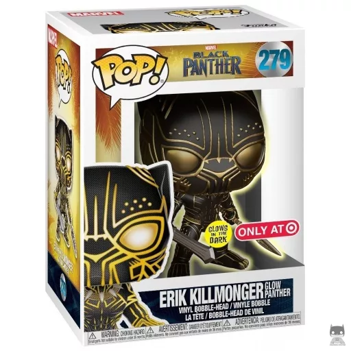 Figurine Funko POP Erik Killmonger en Panther (Glow in the Dark)