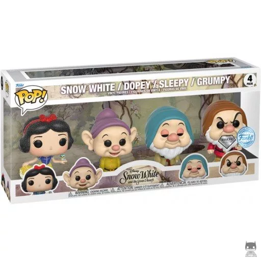 Figurine Funko POP Blanche Neige, Simplet, Dormeur & Grincheux (Blanche Neige)