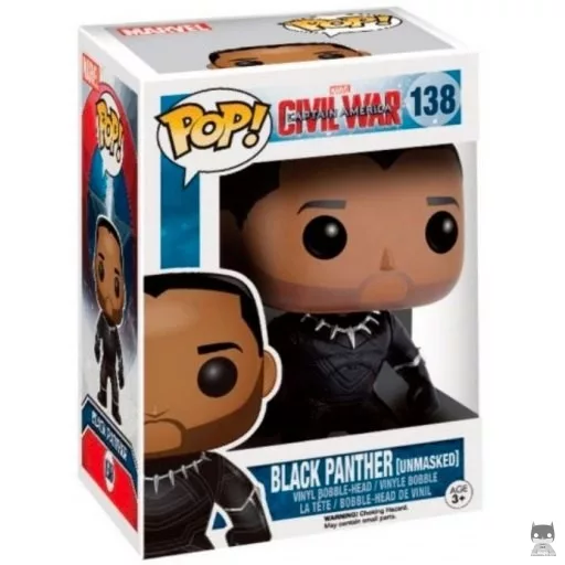 Figurine Funko POP Black Panther (Sans Masque) (Captain America : Civil War)