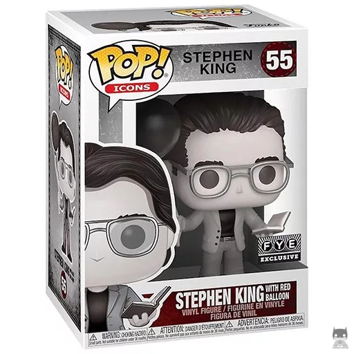 Figurine Funko POP Stephen King avec ballon rouge (Noir & Blanc) (Exclusive)