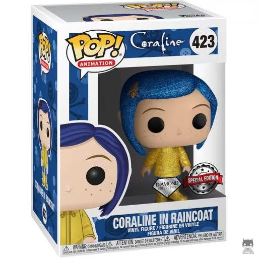 Figurine Funko POP Coraline en Imperméable (Diamond Glitter) (Hot Topic)