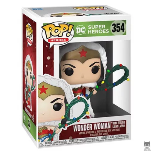 Figurine Funko POP Wonder Woman avec lasso guirlande de Noël (DC Super Heroes)