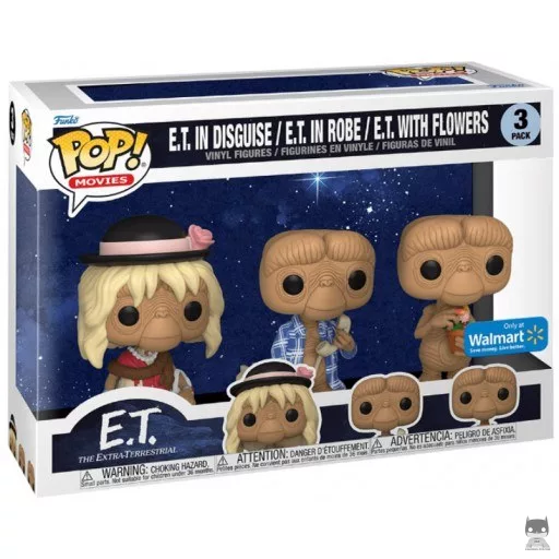 Figurine Funko POP E.T. déguisé, E.T. en Peignoir & E.T. avec Fleurs (Exclusive)