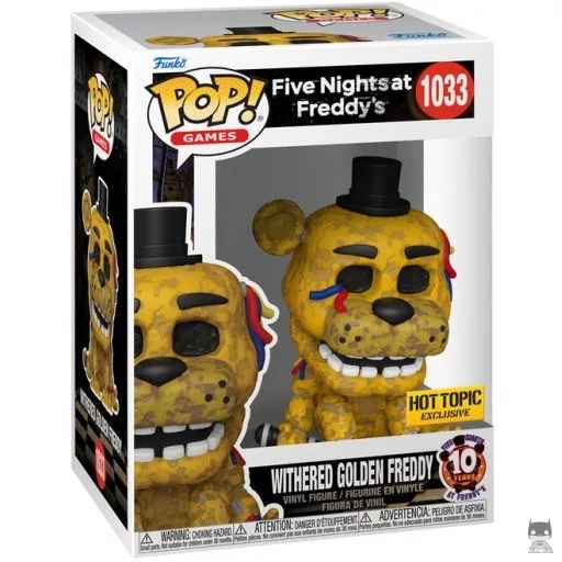 Figurine Funko POP Withered Golden Freddy (10ème Anniversaire) (Freddy Fazbear)