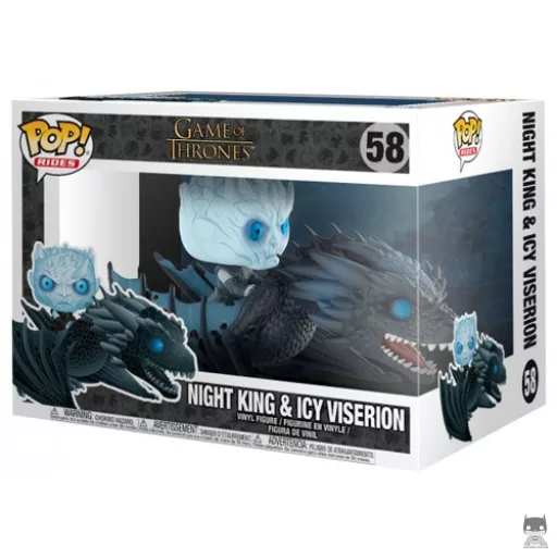 Figurine Funko POP Roi de la Nuit chevauchant Viserion glacé (Glow in the Dark) (Game of Thrones)
