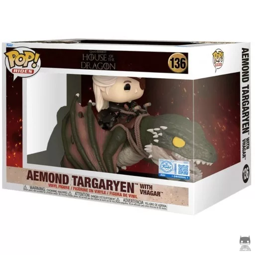 Figurine Funko POP Aemond Targaryen avec Vhagar (House of the Dragon : Day of the Dragon (Game of Thrones))