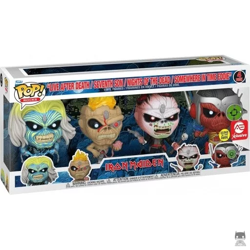 Figurine Funko POP Live After Death, Seventh Son, Night Of The Dead & Somewhere In The Eddie (Glow in the Dark) (Iron Maiden)