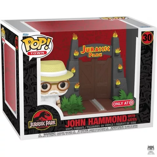 Figurine Funko POP John Hammond devant portes Jurassic Park (Exclusive)