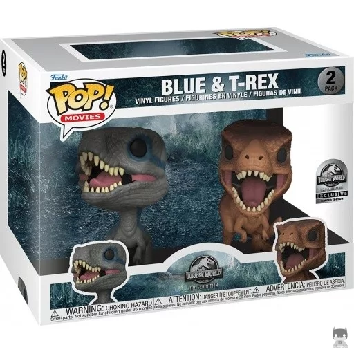 Figurine Funko POP Blue & T-Rex (Exclusive)