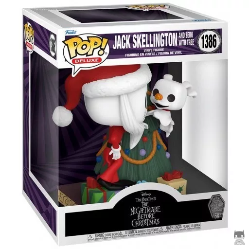 Figurine Funko POP Jack Skellington et Zero avec Sapin (Deluxe)