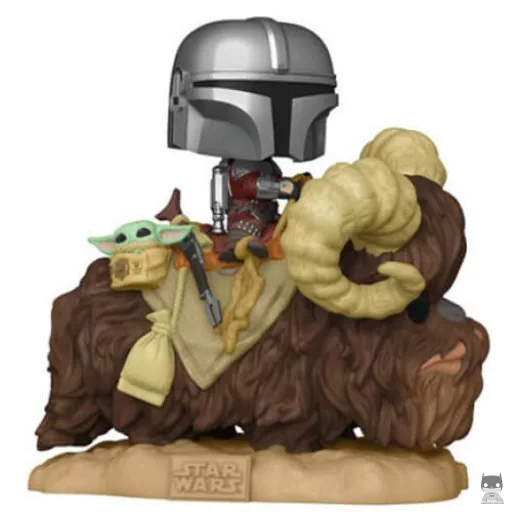 Figurine Funko POP Le Mandalorien sur Bantha avec l'Enfant (Le Mandalorien (Star Wars))