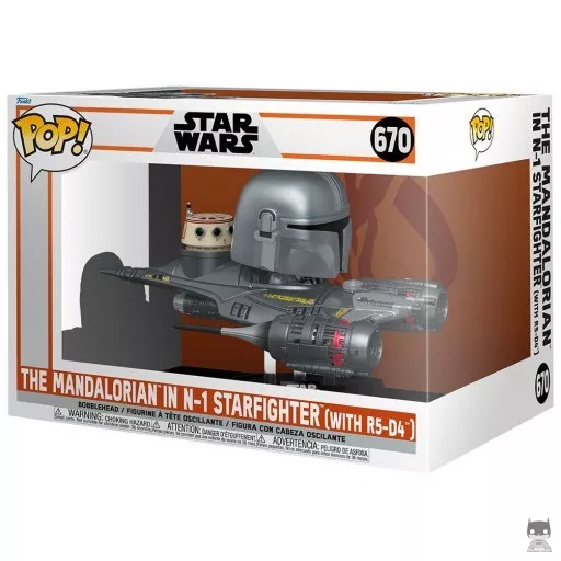 Figurine Funko POP Le Mandalorien dans Le Chasseur N-1 avec R5-D4 (Le Mandalorien (Star Wars))