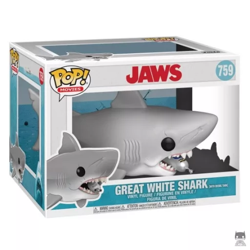 Figurine Funko POP Grand Requin Blanc avec réservoir de plongée (Supersized) (Les Dents de la Mer)