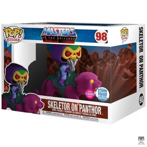 Figurine Funko POP Skeletor sur Panthère (Flocked) (Les Maîtres de l'univers)