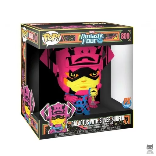 Figurine Funko POP Galactus avec Surfer d'Argent (Blacklight) (Supersized) (Les Quatre Fantastiques)