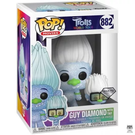 Figurine Funko POP Guy Diamond avec Tiny Diamond (Diamond Glitter) (Les Trolls)