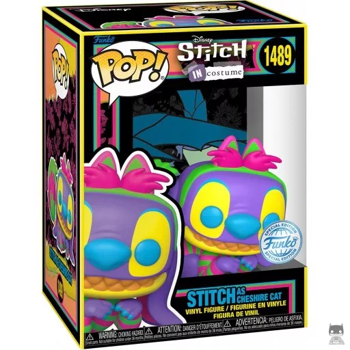 Figurine Funko POP Stitch en Chat du Cheshire (Black Light) (Lilo and Stitch)