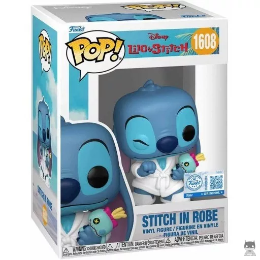 Figurine Funko POP Stitch en Peignoir avec Scrump (Lilo and Stitch)