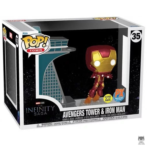 Figurine Funko POP La Tour des Avengers avec Iron Man (Glow in the Dark) (Marvel Comics)
