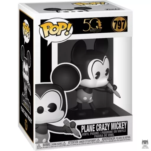 Figurine Funko POP Plane Crazy Mickey (Noir & Blanc) (Black & White)