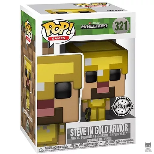 Figurine Funko POP Steve avec Armure en Or (Steve)