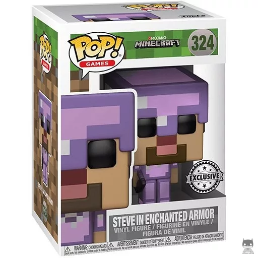 Figurine Funko POP Steve avec Armure Enchantée (Minecraft)