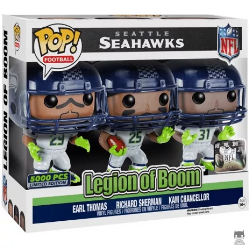 Figurine Funko POP Seahawks Thomas, Sherman & Chancellor (Pop! Vinyl)