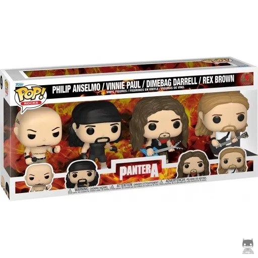 Figurine Funko POP Philip Anselmo, Vinnie Paul, Dimebag Darrell & Rex Brown (Pantera)