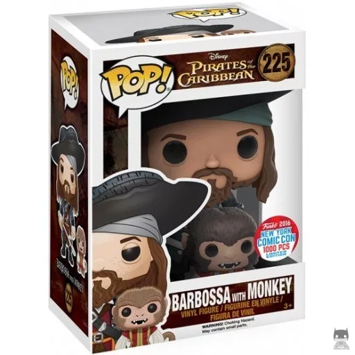 Figurine Funko POP Capitaine Barbossa avec Singe (Pirates des Caraïbes)