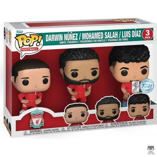 Figurine Funko POP Darwin Nunez, Mohamed Salah & Luis Diaz (Liverpool) (Premier League (Championnat Anglais Football))