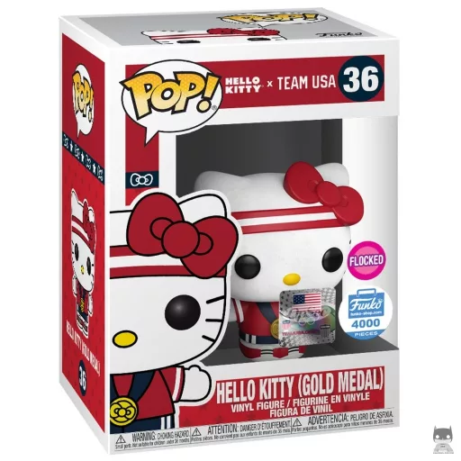 Figurine Funko POP Hello Kitty (Médaille d'Or) (Flocked) (Funko Shop)
