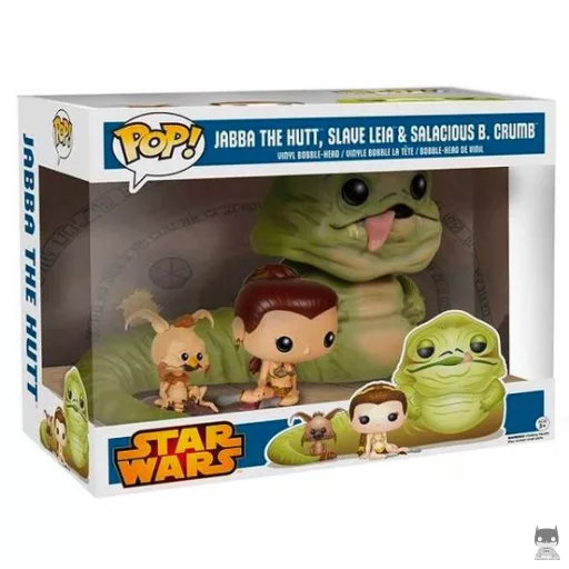 Figurine Funko POP Jabba le Hutt, Leia Esclave & Salacious B. Crumb (Exclusive)