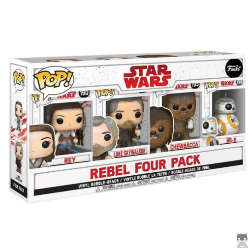 Figurine Funko POP Les Gentils (Rey, Luke Skywalker, Chewbacca & BB-8) (Exclusive)