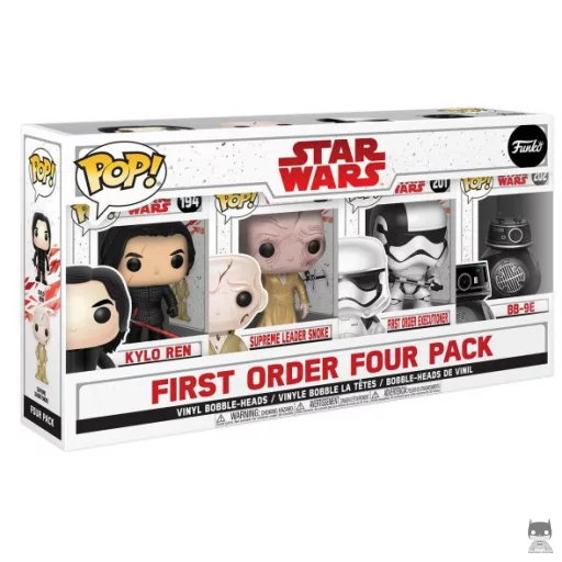 Figurine Funko POP Les Méchants (Kylo Ren, Suprême Leader Snoke, Exécuteur du Premier Ordre & BB-9E) (Pop! Vinyl)