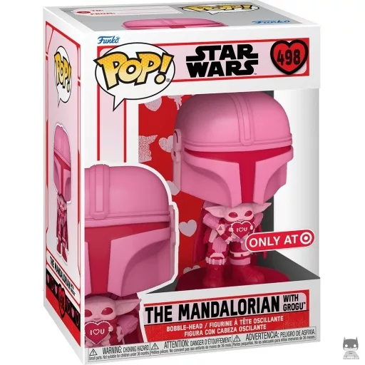 Figurine Funko POP Le Mandalorien avec Grogu (Rose) (Target)
