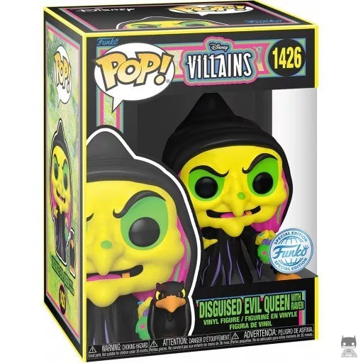 Figurine Funko POP Reine Maléfique déguisée avec Corbeau (Black Light) (Villains Disney)