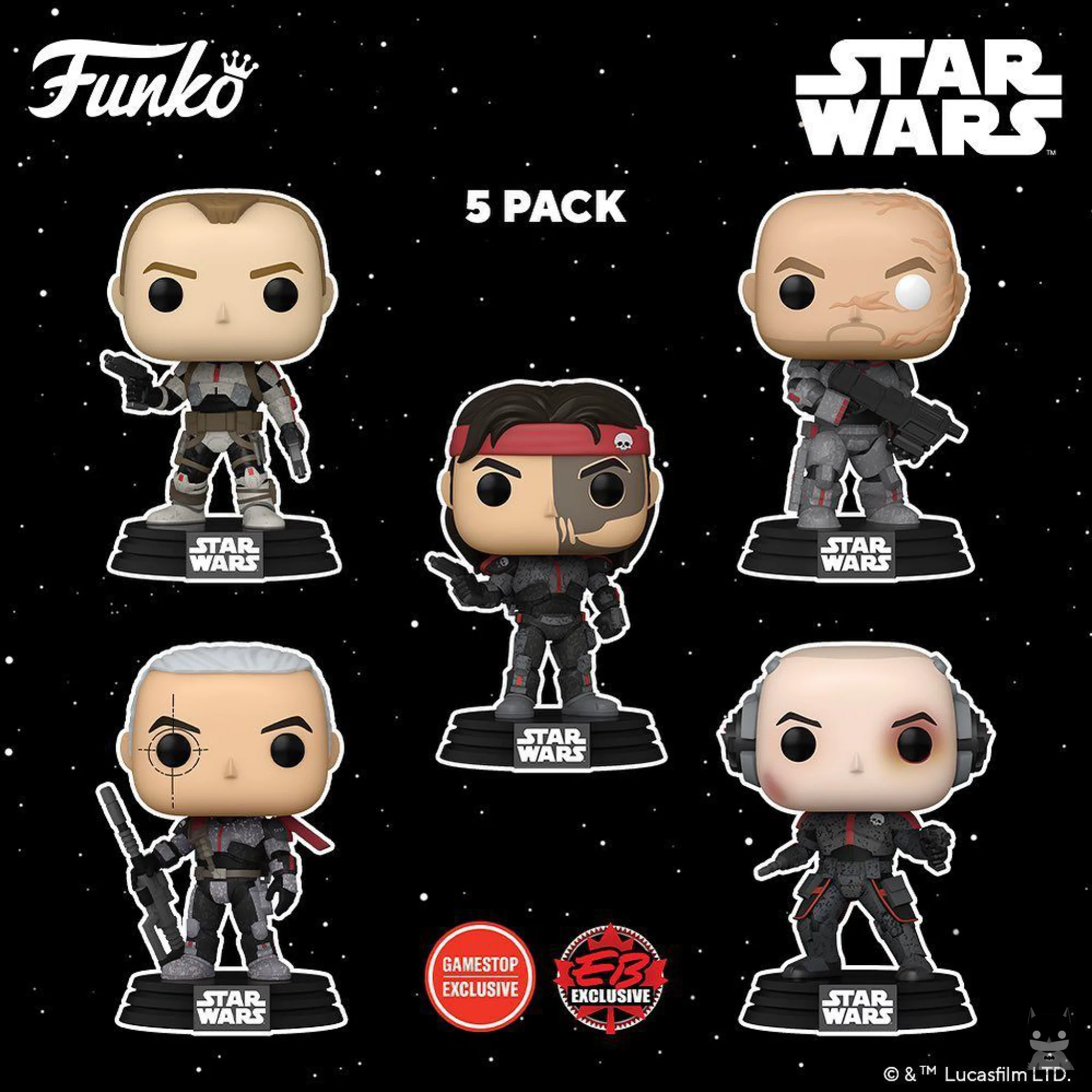 L’escouade Bad Batch au complet en Funko POP