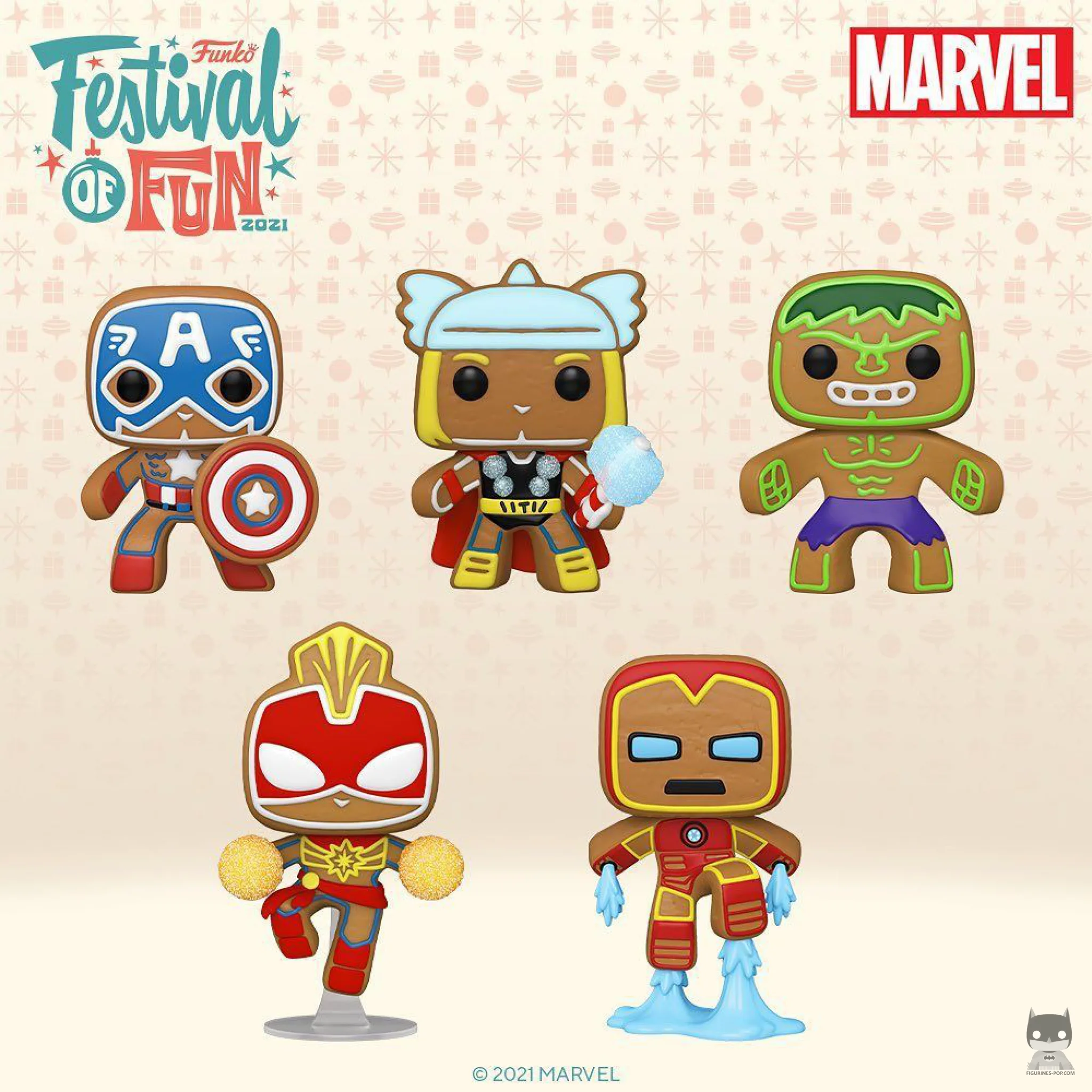 Les super héros Marvel dans des POP pain d’épices pour Noël