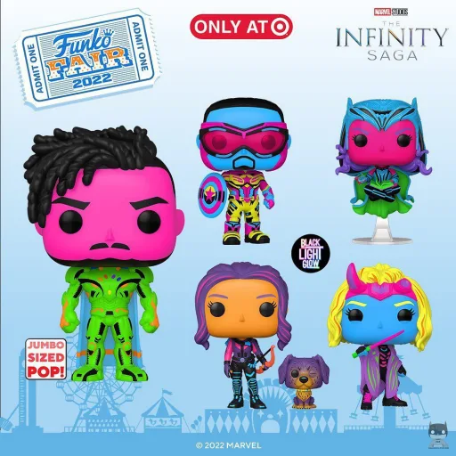 Les héros des mini séries Marvel déclinés en POP lumière noire