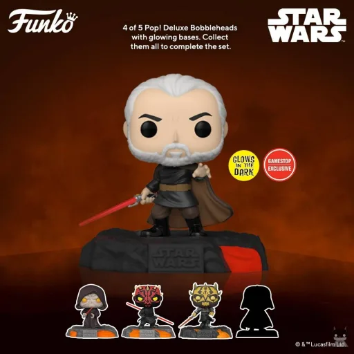 Nouvelle POP Star Wars Série Sabre Rouge avec le Comte Dooku alias Dark Tyranus